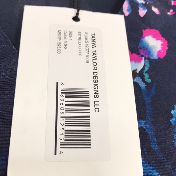 NWT TANYA TAYLOR Estrella Print Silk Midi Dress - Picture 8 of 14